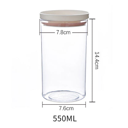 Sealed Food Grade Transparent Kitchen Storage Jar - Airtight Snack & Grain Container (250ml-700ml) - Hom Haven