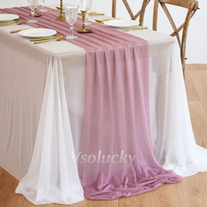 Table Runner Luxury Sheer for Wedding Rustic Boho Party Bridal Shower Birthday Christmas Decorations