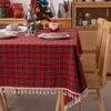 Christmas Decoration Plaid Tablecloth Color Woven Polyester Cotton Red Green Table cover for Home Party Dining Decor