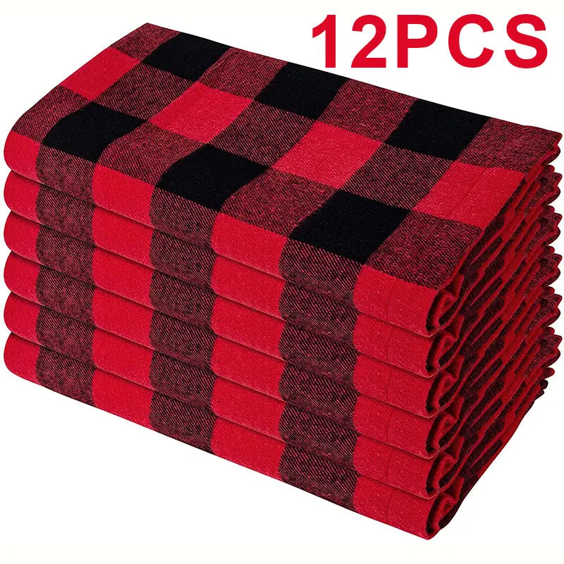 Set Of 6/12/24 40x40cm Tablecloth Napkins, Durable Polyester Thickened Pads, Reusable Kitchen, Dining, Holiday Decorations