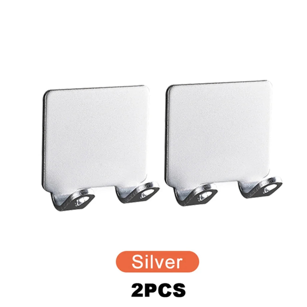 Punch-Free Stainless Steel Razor Holder - Wall Mount Shaver Shelf & Bathroom Storage Hook