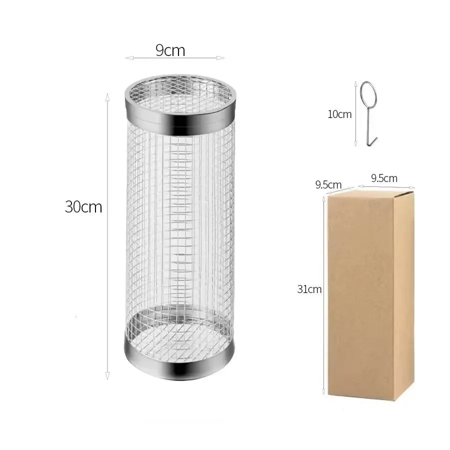 Stainless Steel BBQ Rolling Grill Basket