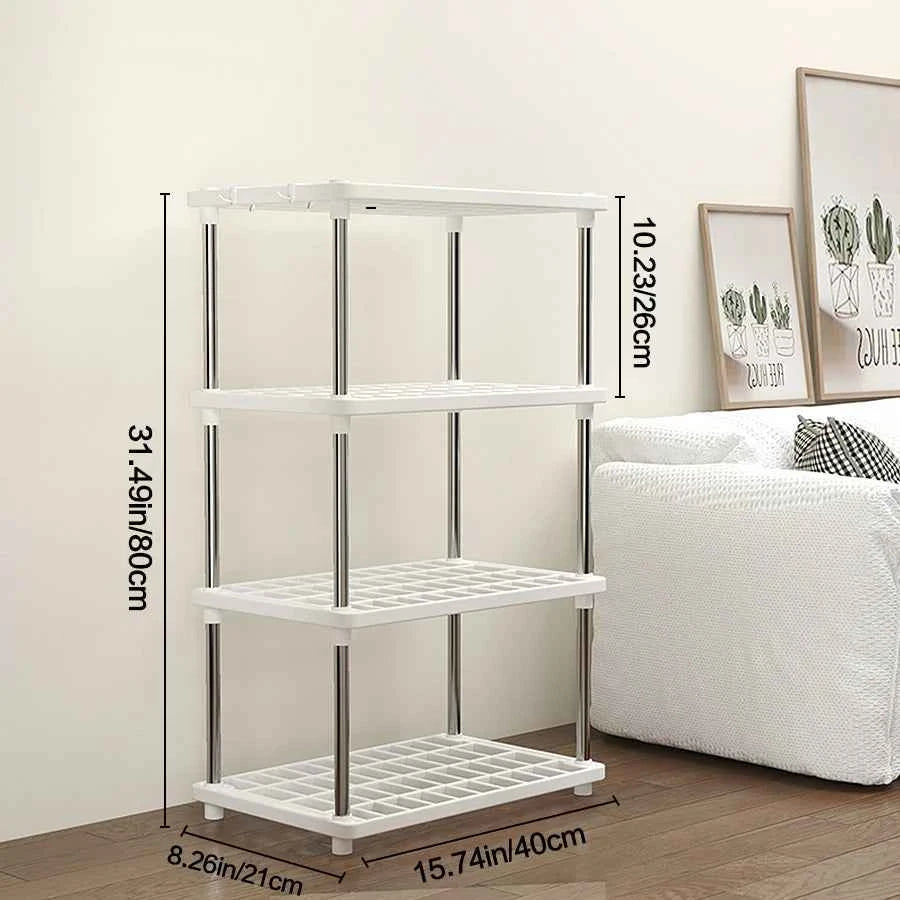 4-Layer Multi-Purpose Floor Standing Storage Rack - Bathroom, Kitchen & Living Room Organizer - Hom Haven