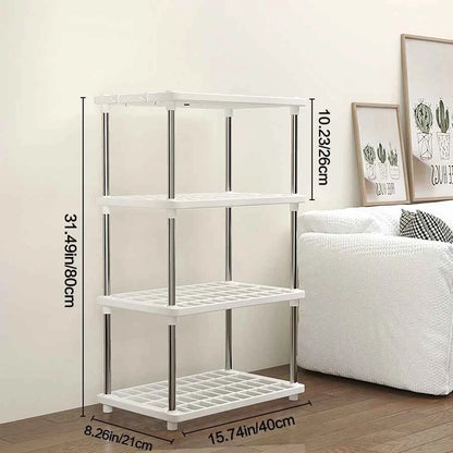 4-Layer Multi-Purpose Floor Standing Storage Rack - Bathroom, Kitchen & Living Room Organizer - Hom Haven