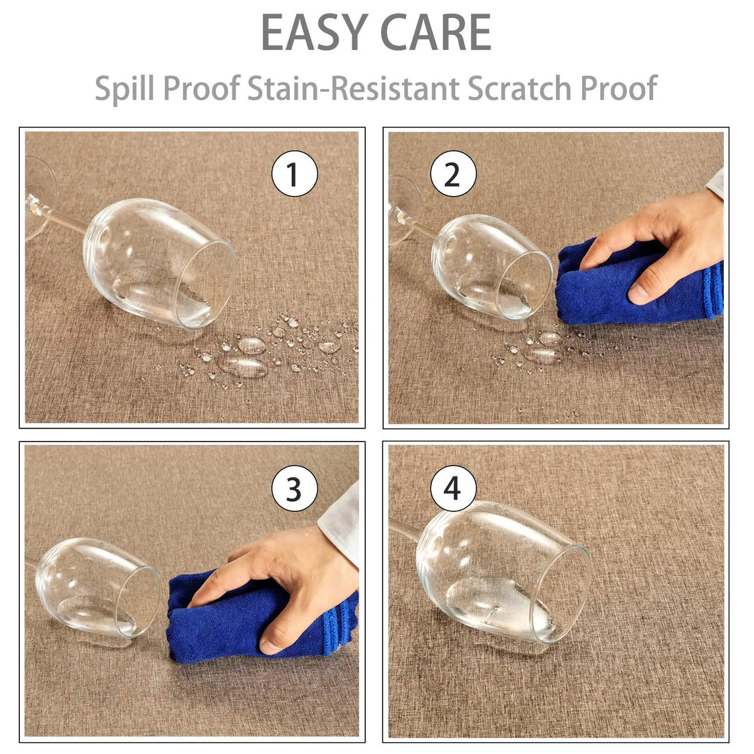 Waterproof Rectangle Table Cloth, Farmhouse Tablecloth, Anti-Shrink, Soft and Wrinkle Resistant, Decorative Fabric Table Cover