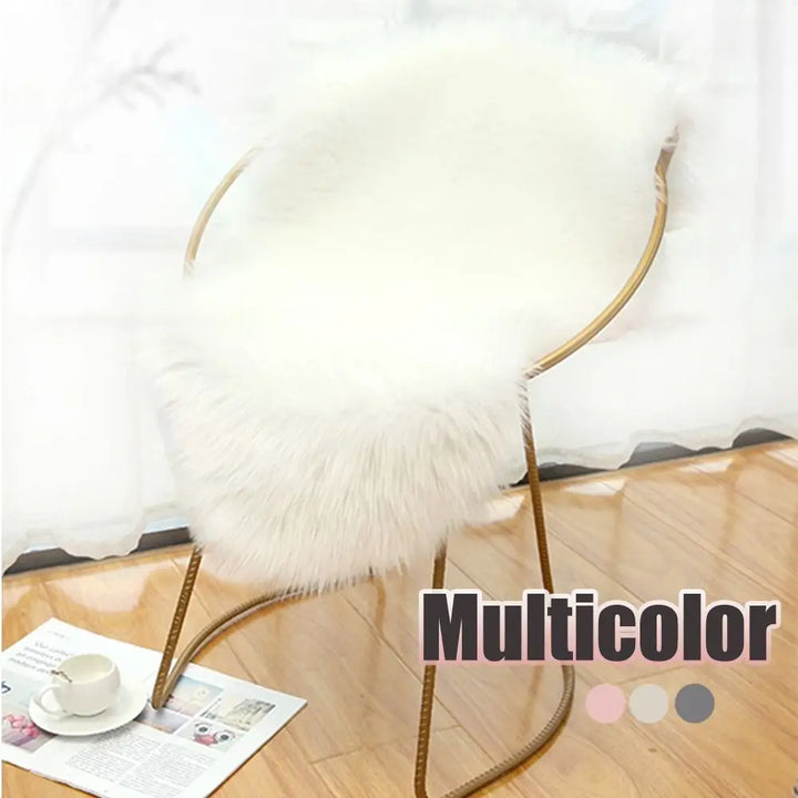 Plush Soft Imitation Sheepskin Bedroom Carpet - Long Hair Bedside Mat & Sofa Cushion Rug