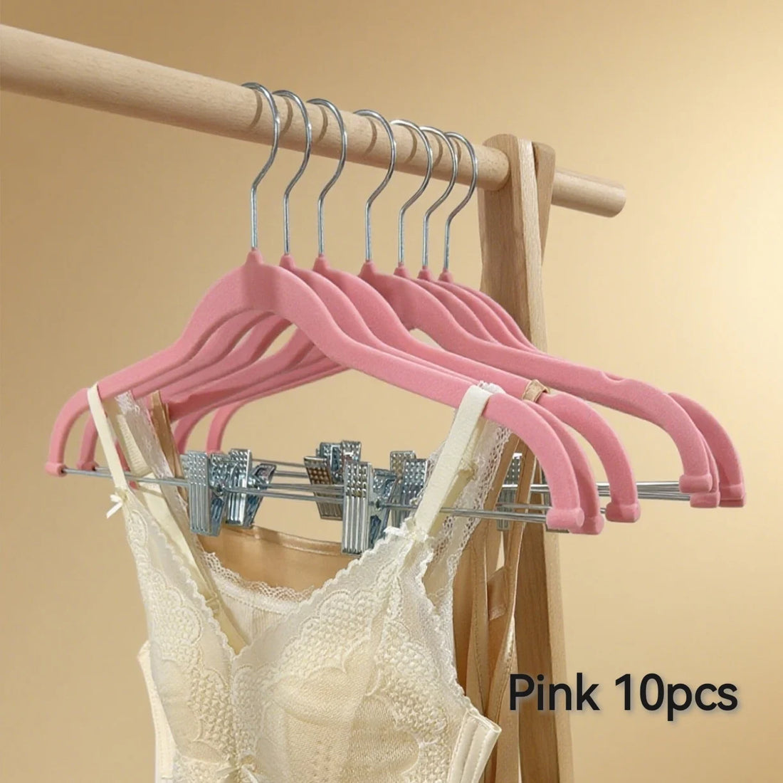 5/10 PCs Velvet Non-Slip Clip Hangers For Pants, Skirts & Bras