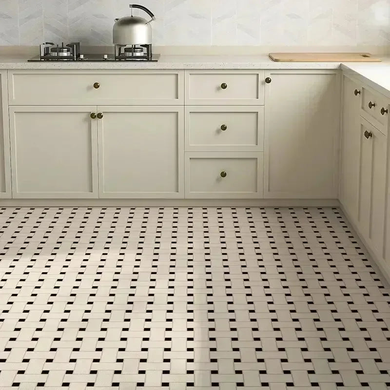 Kitchen Carpet Anti-fouling Oil-proof Grid Floor Mat Scrubbable Waterproof PVC Leather Balcony Bathroom Non-slip Rug Ковер 러그