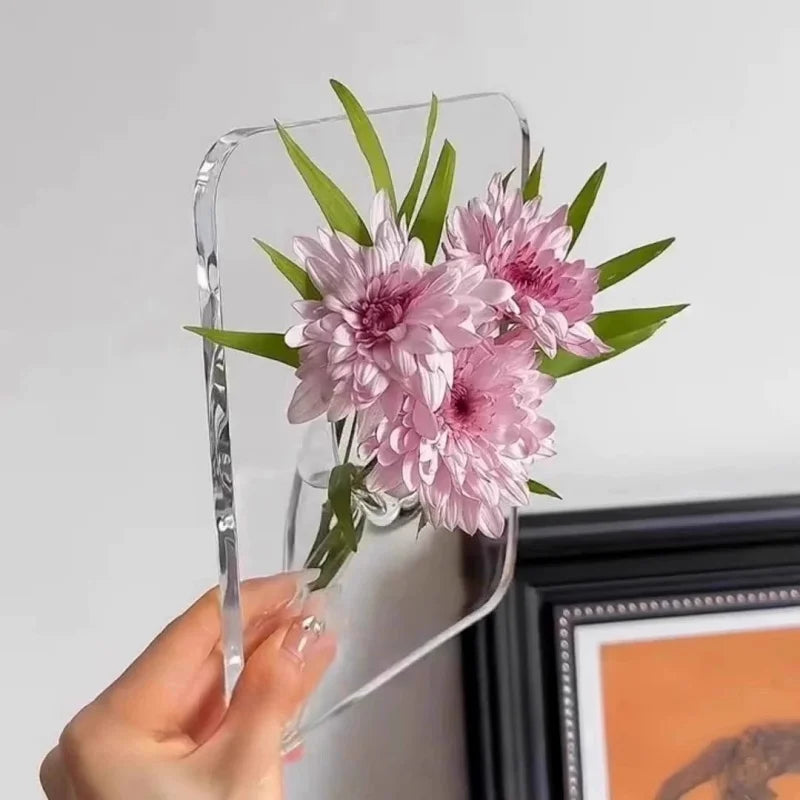 Instagram-Style Photo Frame Vase - Transparent Acrylic Hydroponic Flower Arrangement for Entryway & Living Room
