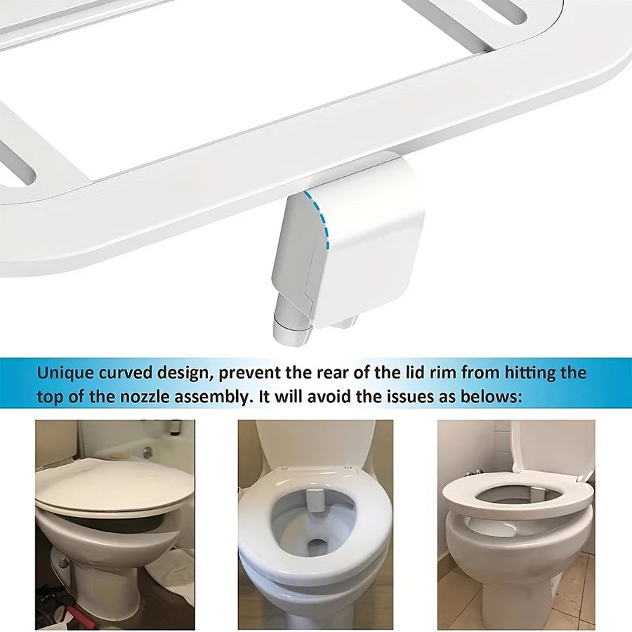 Non-Electric Bidet with Adjustable Spray Nozzle for Toilet Seat