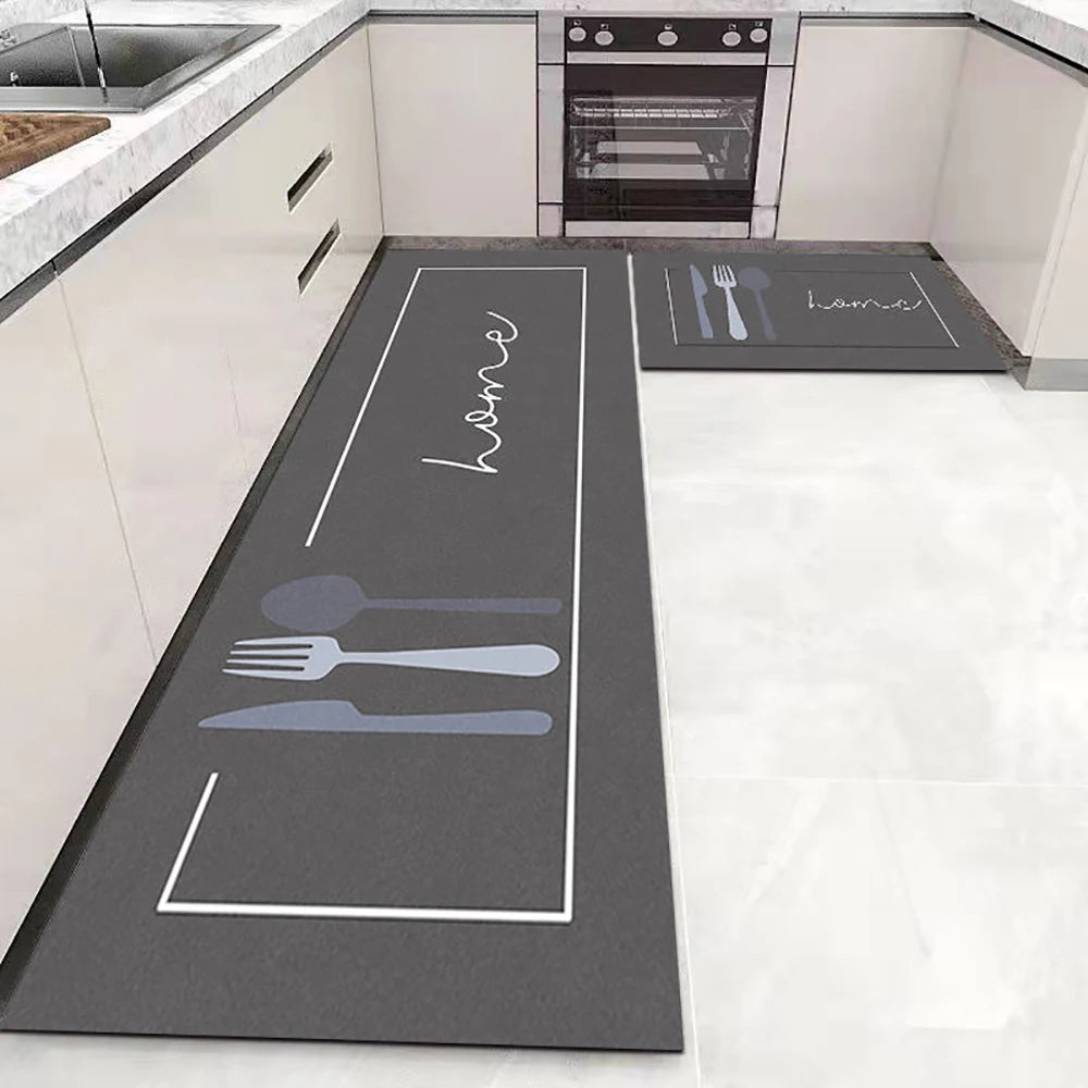 Soft Washable Kitchen Floor Mat - Anti-Slip Long Area Rug for Bedroom, Hallway & Bathroom Entrance