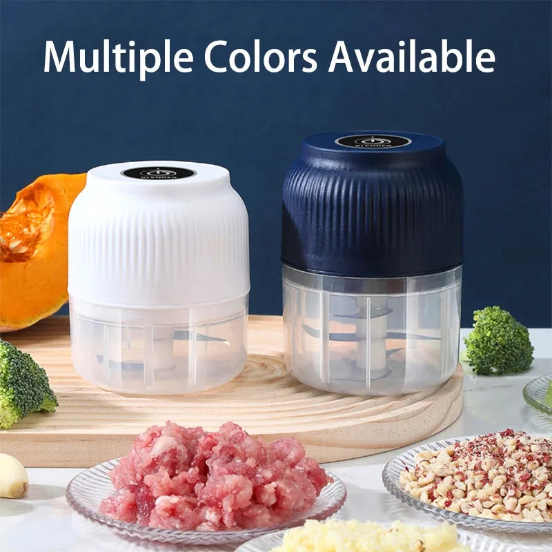 250ml Mini Electric Garlic & Vegetable Chopper USB Rechargeable Kitchen Grinder