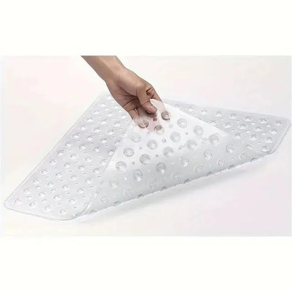 21x21 Inch Square Non-Slip Shower Mat - Clear PVC Anti-Slip Bathroom Stall Floor Mat - Hom Haven