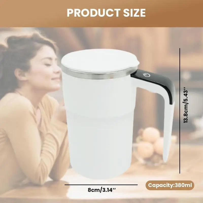 Rechargeable Magnetic Self-Stirring Coffee Mug with LCD Thermometer