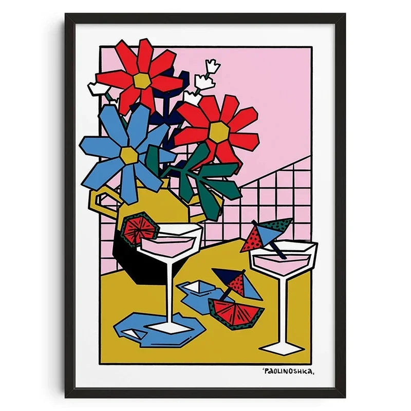 Retro Abstract Nourishing Soul Classic Wall Art,  Canvas Print Poster, Suitable for Home, Living Room, Room Decoration Painting