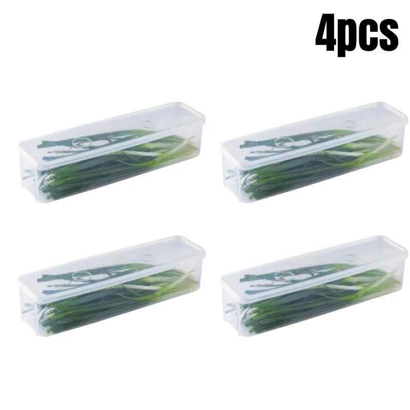 Refrigerator Storage Boxes with Lid - Airtight Fridge Organizer for Vegetables & Food (1/2/4 Pcs) - Hom Haven