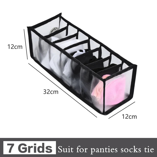 Foldable Underwear Drawer Organizer - Closet Divider Storage Box for Socks, Bras & Underpants - Hom Haven