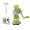 Manual Vegetable Slicer 3-Blade Hand Crank Chopper for Meal Prep