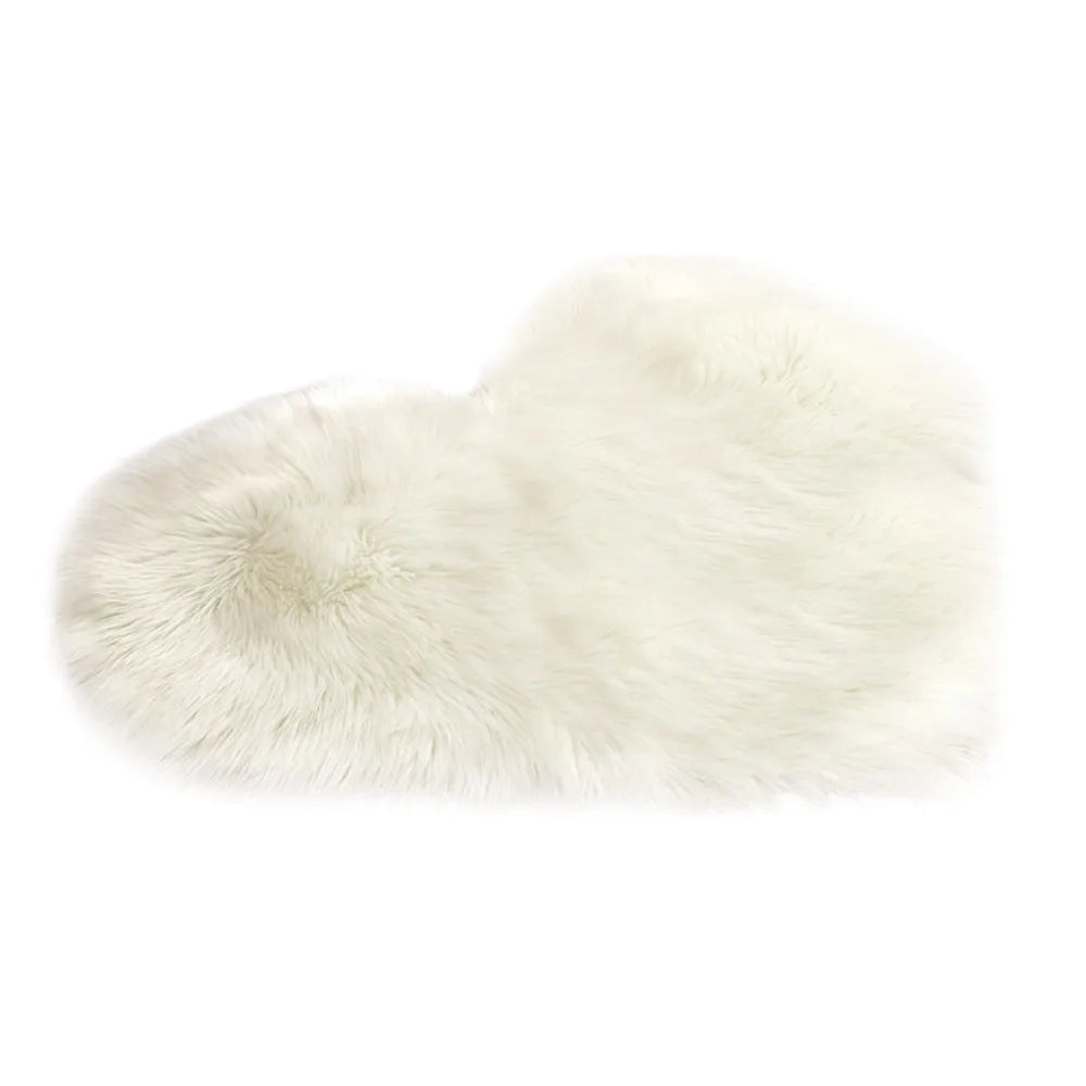Faux Sheepskin Shaggy Area Rug - Non-Slip Fluffy Soft Imitation Wool Bedroom & Indoor Carpet