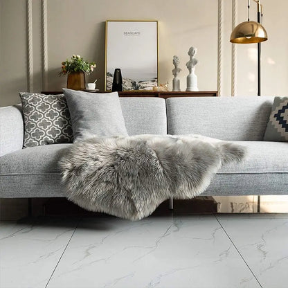 Soft Shaggy Faux Fur Rug 60x90cm - Extra Thick Non-Slip Plush Bedroom & Living Room Carpet - Hom Haven