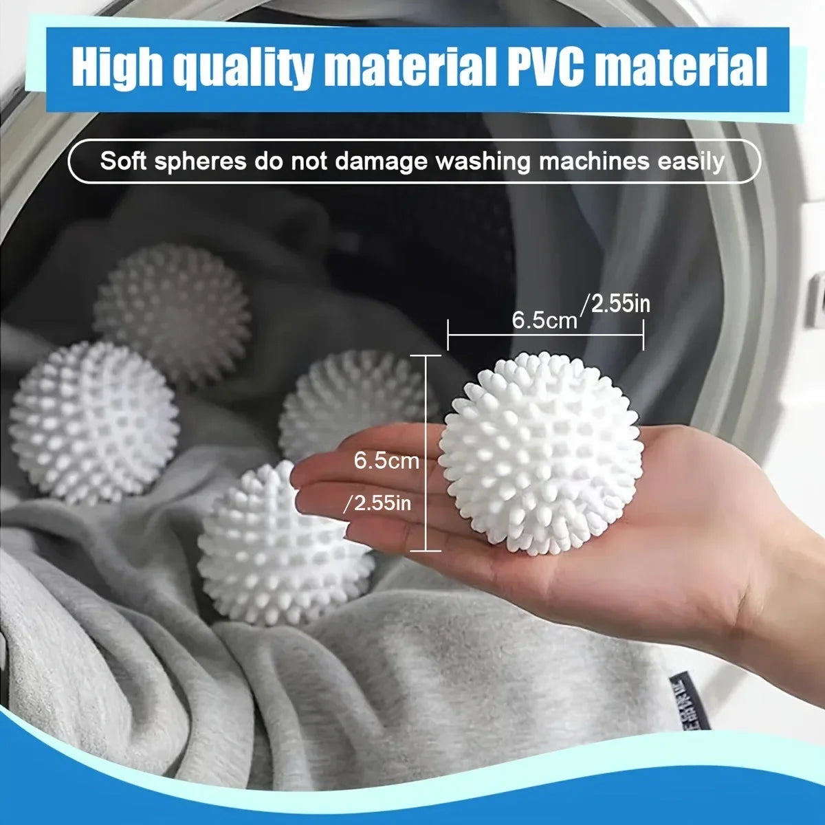 Reusable Anti-Winding Laundry Balls - Dryer & Washing Machine Balls for Tangle-Free Laundry (1/6 Pcs)