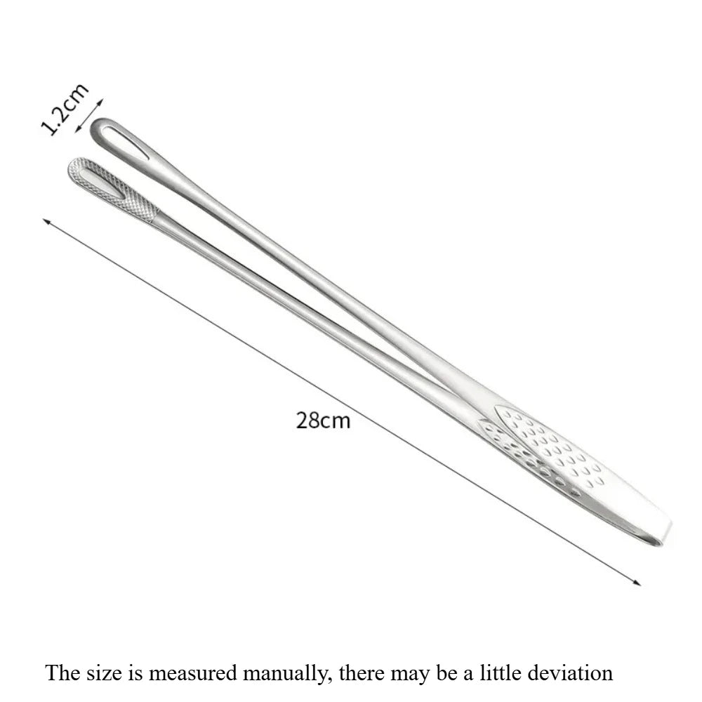 Stainless Steel BBQ & Kitchen Tongs - Reusable Cooking Tweezers for Meat, Vegetables & Barbecue