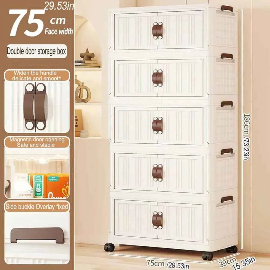 Large Capacity Foldable Wardrobe Storage Cabinet - Dustproof Closet Organizer, Easy to Install - Hom Haven