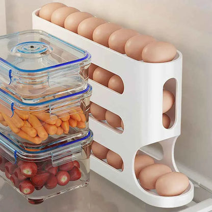 4-Layer Automatic Egg Dispenser - Smart Fridge Egg Organizer for Efficient Storage - Hom Haven