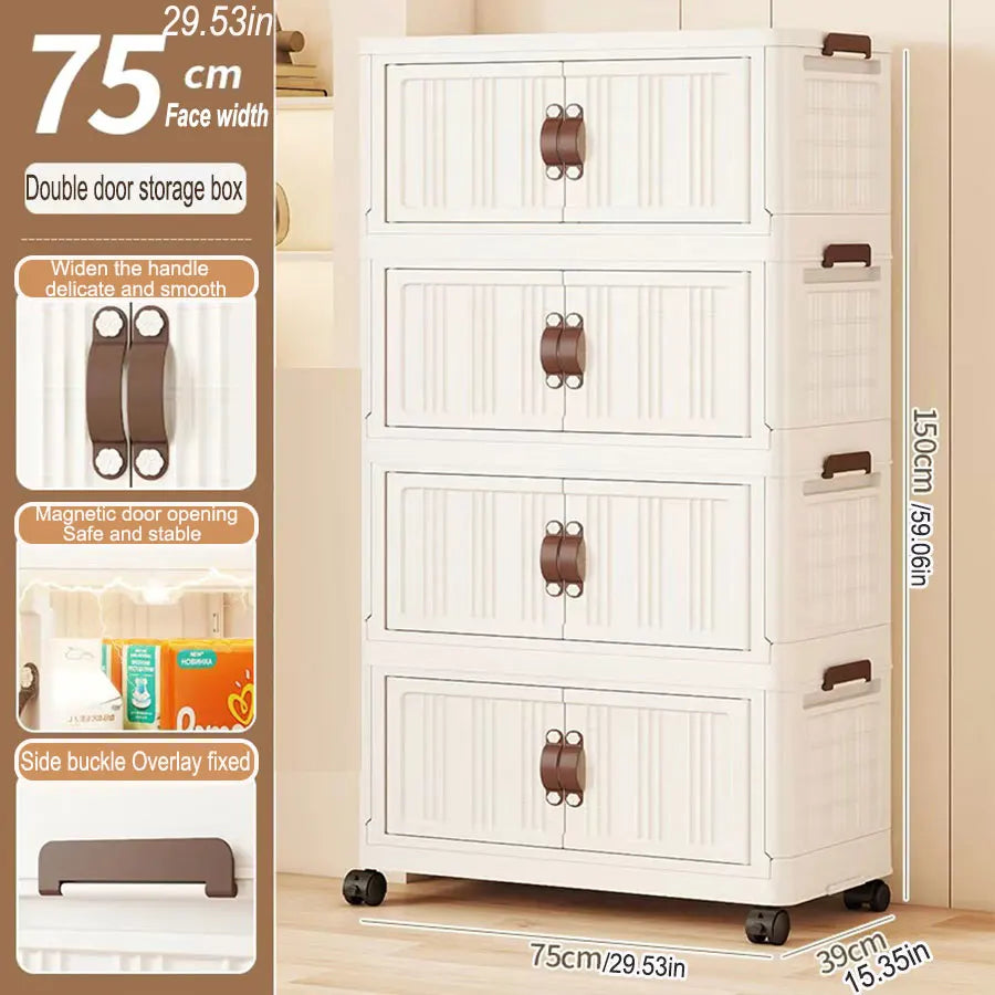 Large Capacity Multifunction Folding Storage Cabinet Dustproof Wardrobe Closet Organizer Easy-to-Install Storage Boxes