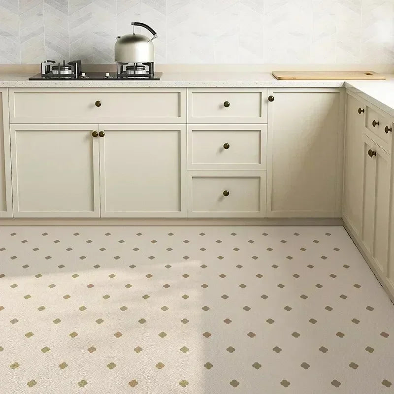 Kitchen Carpet Anti-fouling Oil-proof Grid Floor Mat Scrubbable Waterproof PVC Leather Balcony Bathroom Non-slip Rug Ковер 러그