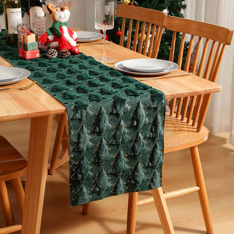 Christmas White Table Runner Halloween Ghost Fall Winter Pumpkin Party Dining Decorations Christmas Dining Table Harvest Decor