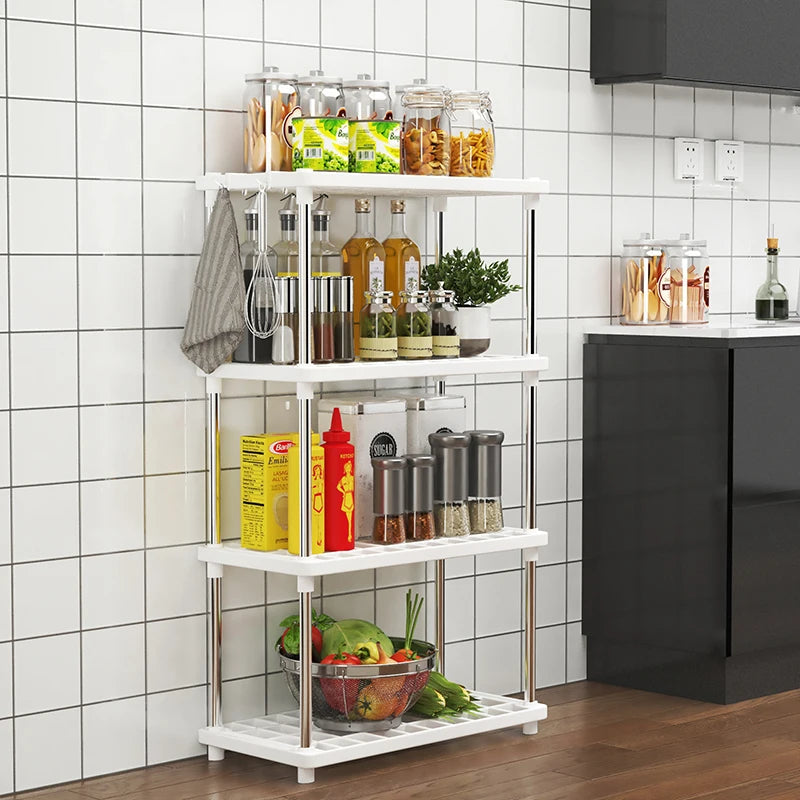 4-Layer Multi-Purpose Floor Standing Storage Rack - Bathroom, Kitchen & Living Room Organizer