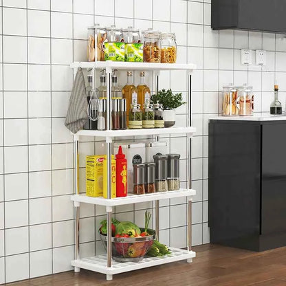 4-Layer Multi-Purpose Floor Standing Storage Rack - Bathroom, Kitchen & Living Room Organizer - Hom Haven