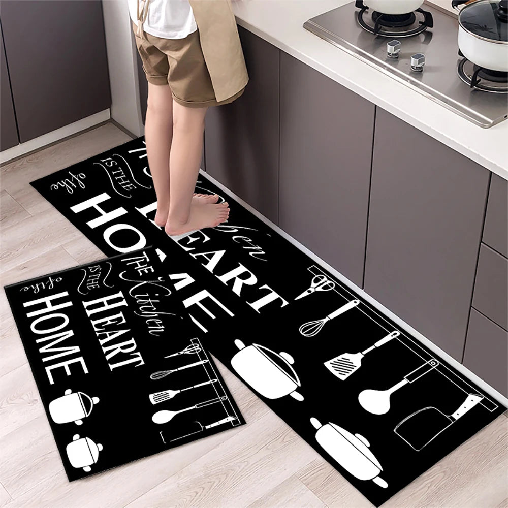 Soft Washable Kitchen Floor Mat - Anti-Slip Long Area Rug for Bedroom, Hallway & Bathroom Entrance