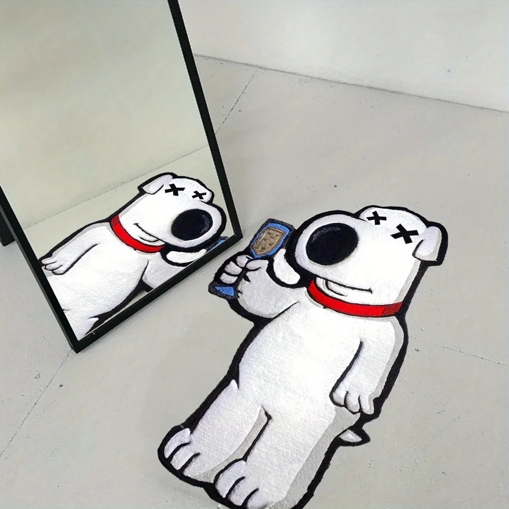 VIKAMA Cartoon Bear Irregular Shaped Carpet - Soft Bedside Rug for Bedroom & Living Room Decor
