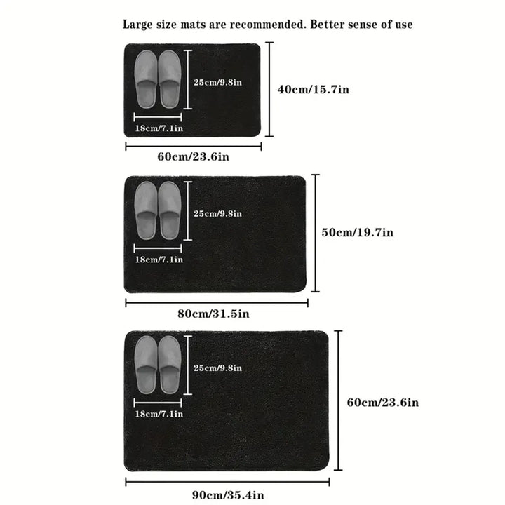 Solid color bathroom absorbent soft floor mat thick sponge shower room non-slip mat flannel dirt-resistant door mat