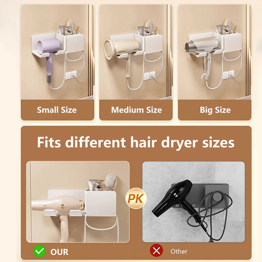 Hair Dryer Holder Wall Dryer Cradle Straightener Stand Hairdryer Organizer Box Toilet Blower Holder Shelf Bathroom Accessories