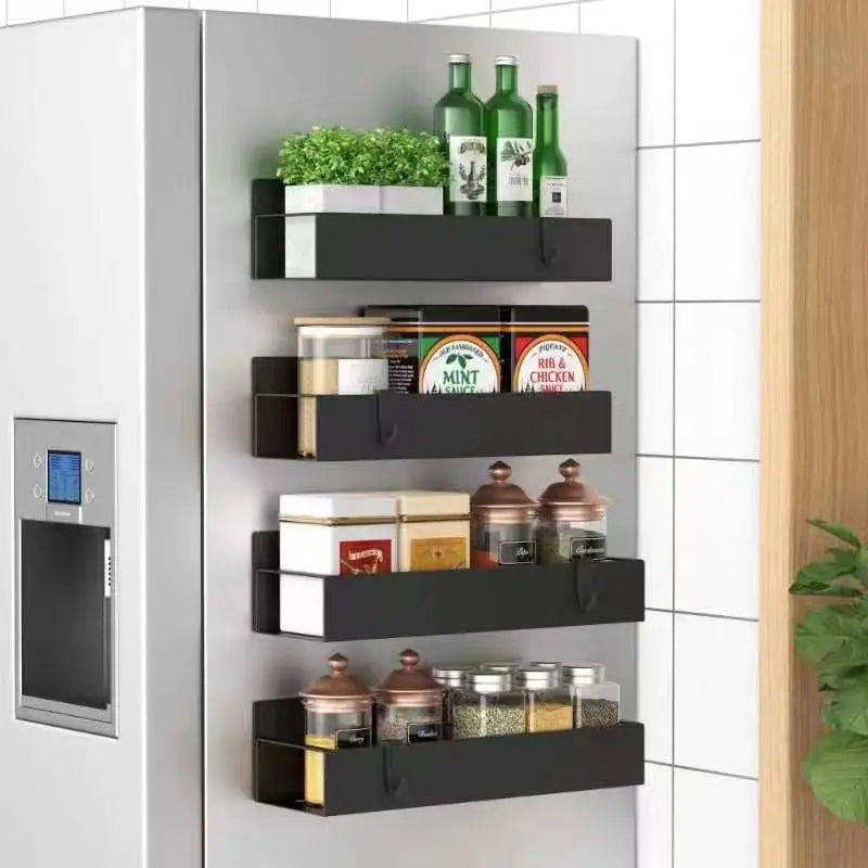 Magnetic Refrigerator Side Storage Rack Organizer