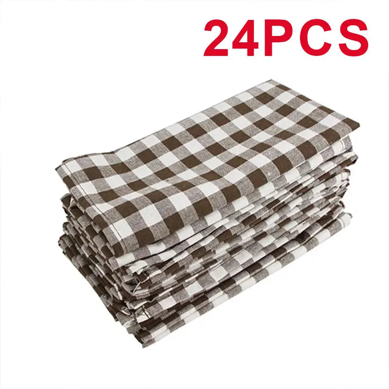 Set Of 6/12/24 40x40cm Tablecloth Napkins, Durable Polyester Thickened Pads, Reusable Kitchen, Dining, Holiday Decorations