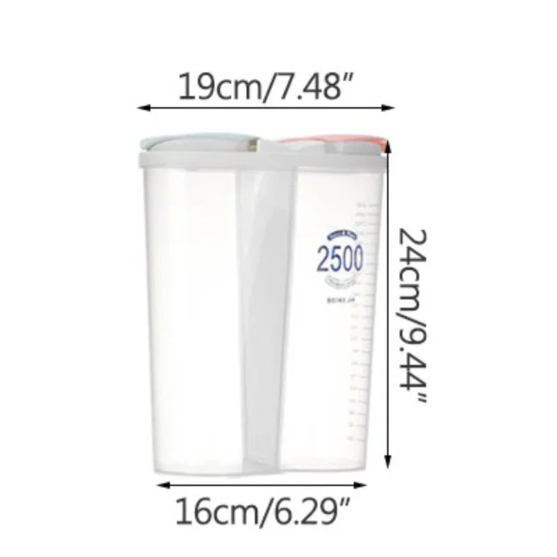 Moisture-Proof Sealed Grain Food Storage Tank - Multi-Grid Large Capacity Transparent Kitchen Organizer