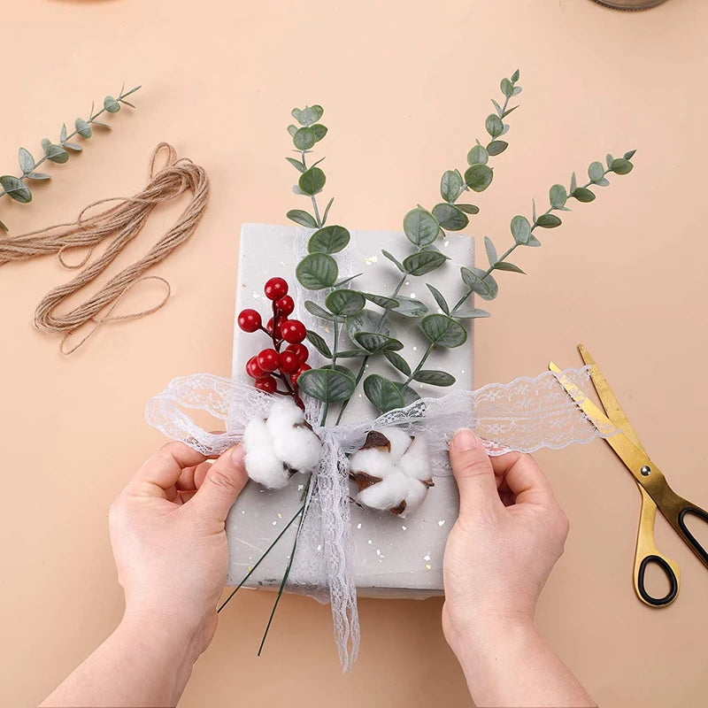 10/20/50pcs Artificial Eucalyptus Leaves Wholesale Fake Plants Vase Home table Party Wedding Decoration Outdoor Garden Christmas