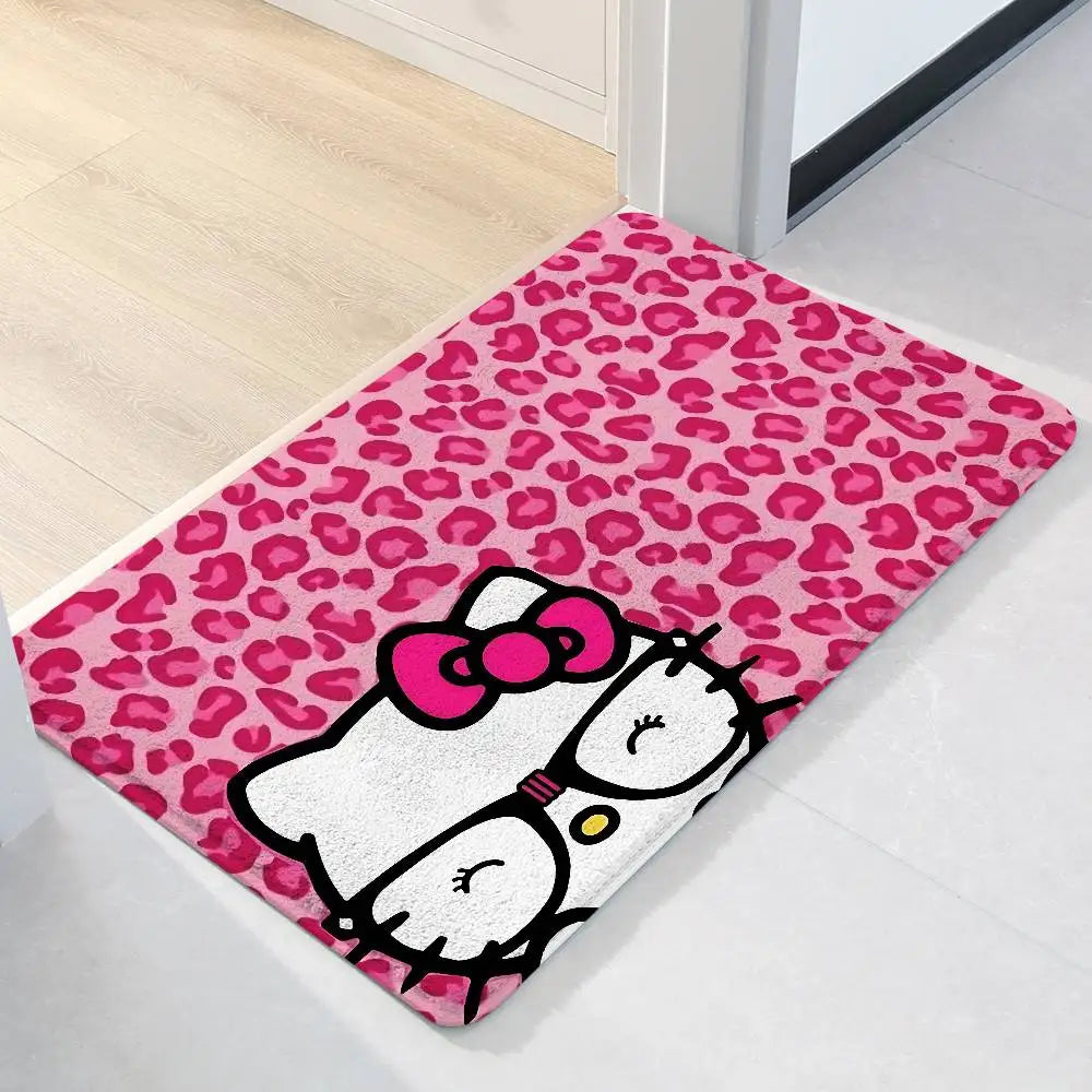 Cute H-hello-K-Kitty Floor Mat Bathroom Absorbent Mat Simple Door Dirt-resistant Mat Home Kitchen Mat Foot Mat Entry Mat
