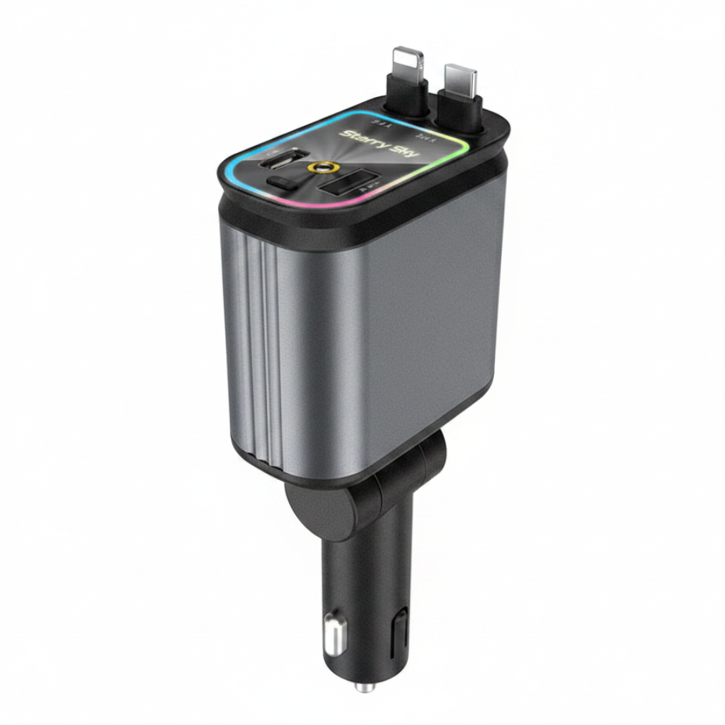 5-in-1 PD45W Car Charger with Starlight Aromatherapy Air Freshener