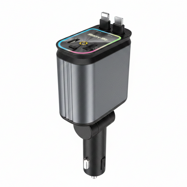 5-in-1 PD45W Car Charger with Starlight Aromatherapy Air Freshener - Hom Haven