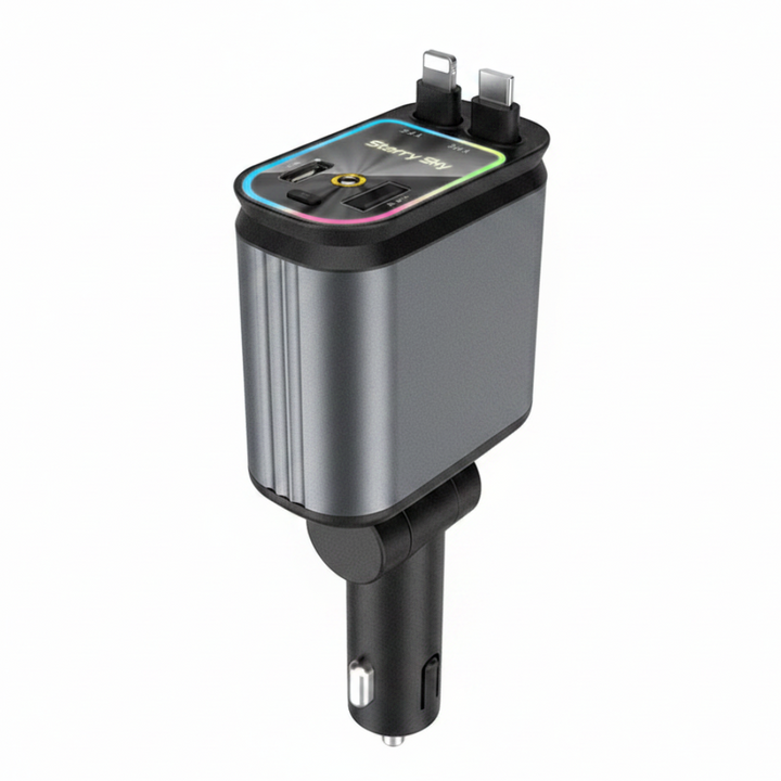 5-in-1 PD45W Car Charger with Starlight Aromatherapy Air Freshener