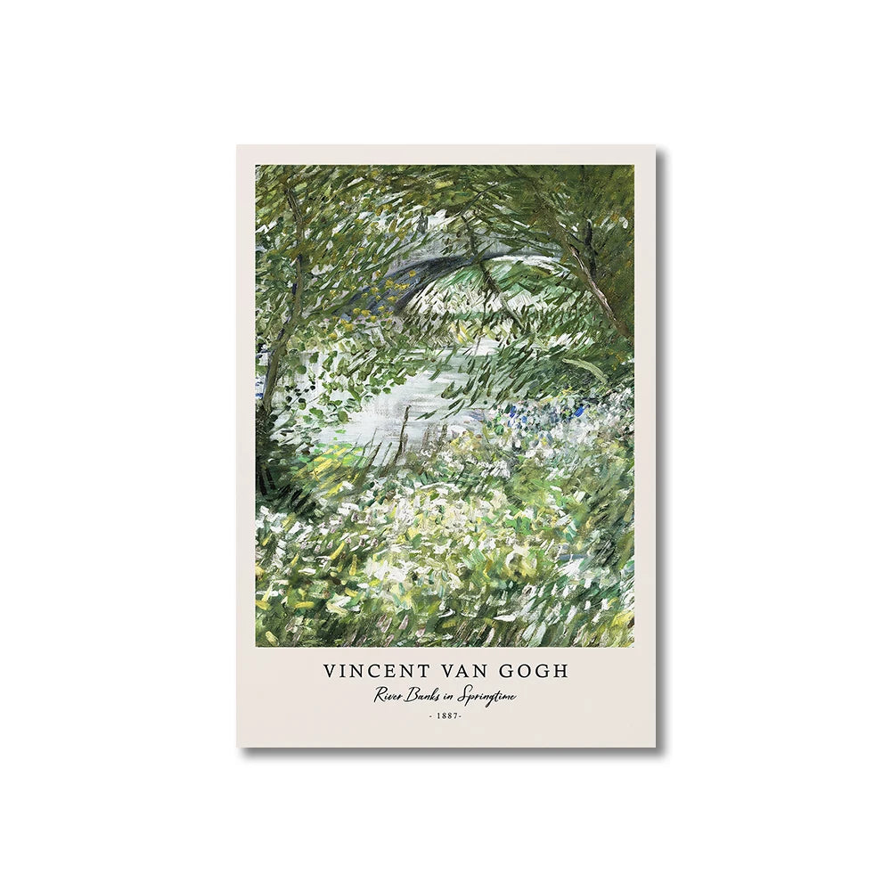 Vincent Van Gogh Starry Night Canvas Wall Art - Unframed Classic Painting Print for Living Room Decor - Hom Haven