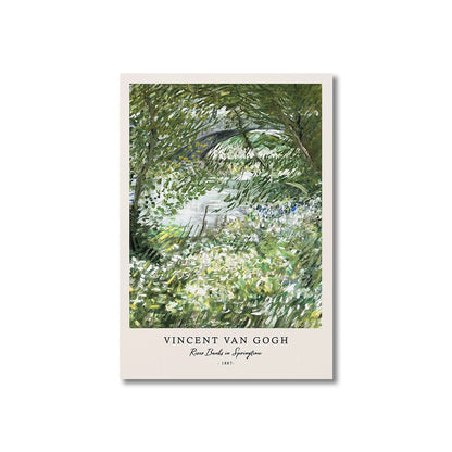 Vincent Van Gogh Starry Night Canvas Wall Art - Unframed Classic Painting Print for Living Room Decor - Hom Haven