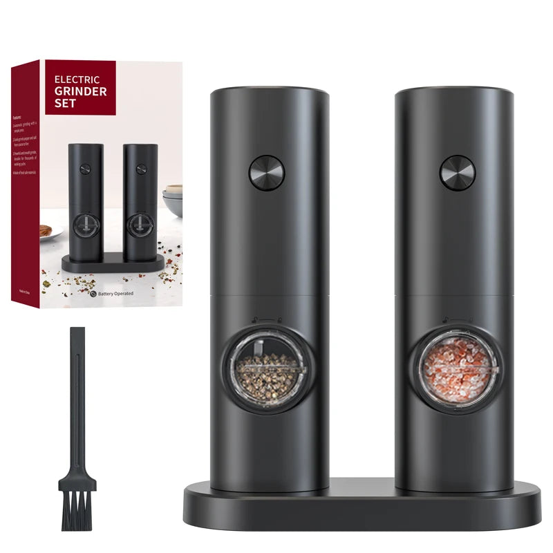 Electric Automatic Salt and Pepper Grinder Set Rechargeable Battery Gravity Spice Mill Adjustable Spices Grinder Kitchen tools - Hom Haven