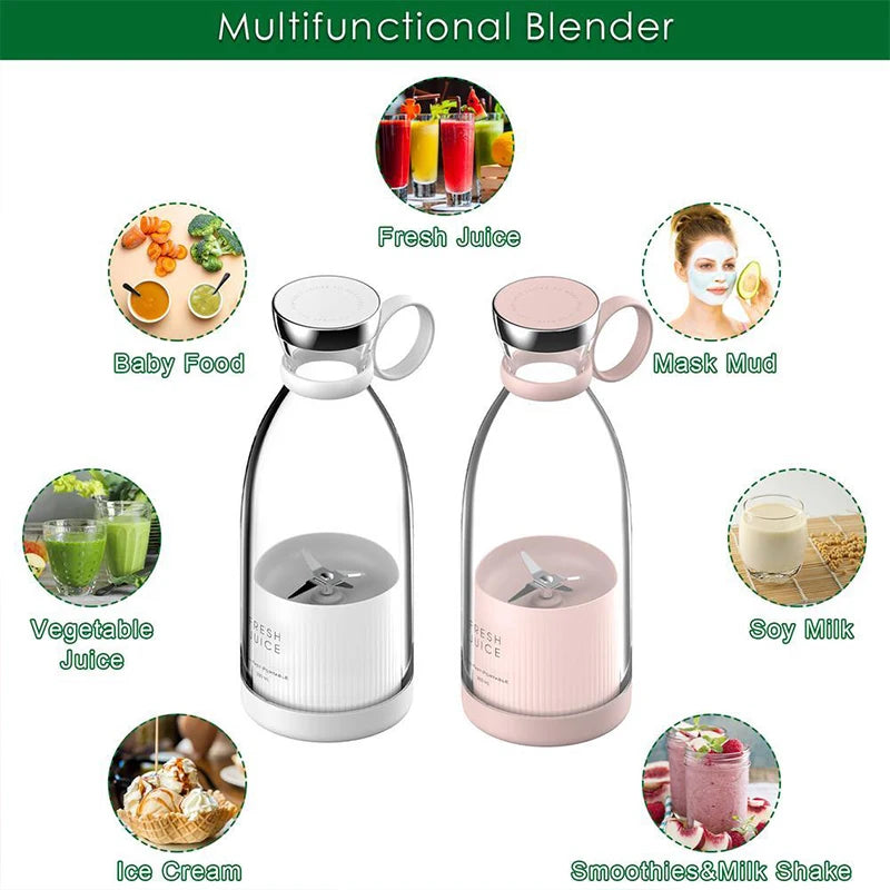 Portable Mini Electric Blender Bottle for Fresh Juice Smoothies Shakes