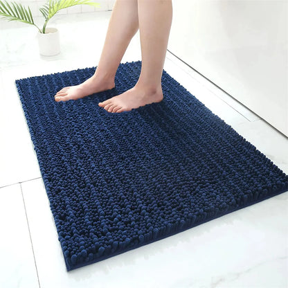 Olanly Chenille Non-Slip Bath Mat - Soft Fluffy Shag Microfiber Shower & Bathroom Floor Rug - Hom Haven